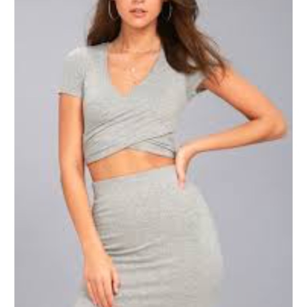 Crop top with midi skirt